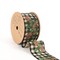 LaRibbons 2-1/2" Printed Wired Ribbon | White/Black Check w/ Pinecone | 10 Yard Roll